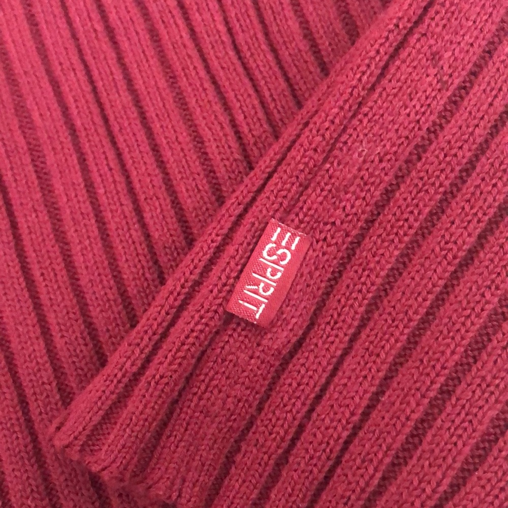 Oxblood/ red 100%cotton sweater long sleeve, Esprit, L, VNeck, - Picture 7 of 9